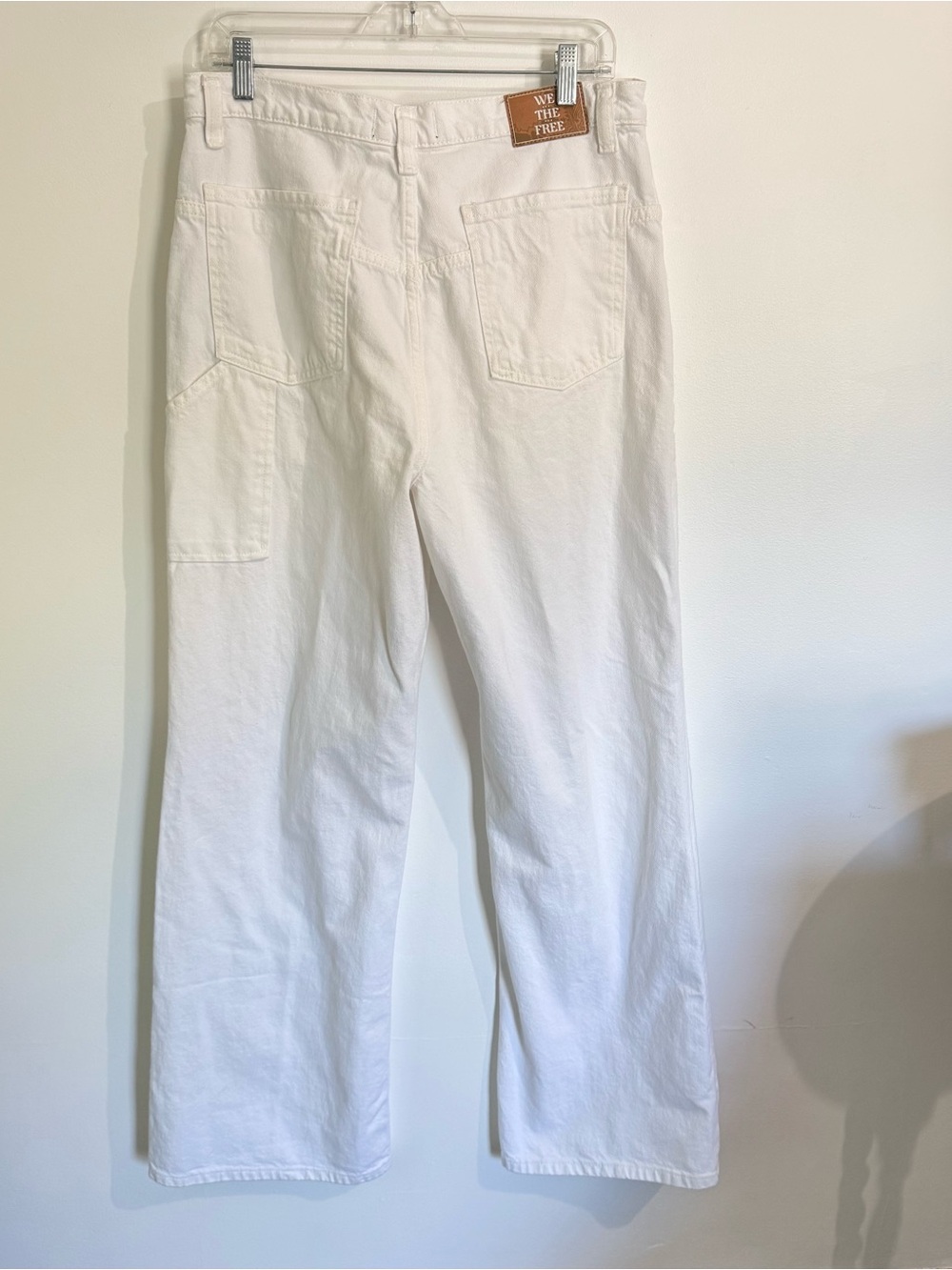 We The Free People Size 31 Tinsley Baggy Jeans White High Rise Straight Leg - Picture 6 of 11